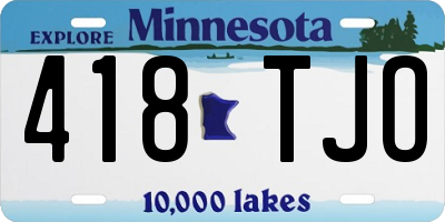 MN license plate 418TJO