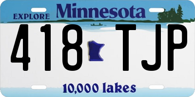 MN license plate 418TJP