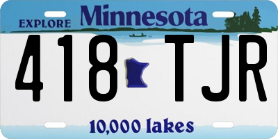 MN license plate 418TJR