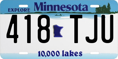 MN license plate 418TJU