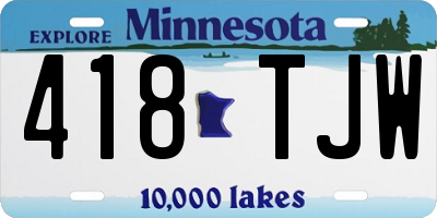 MN license plate 418TJW