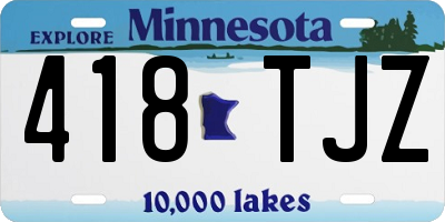 MN license plate 418TJZ