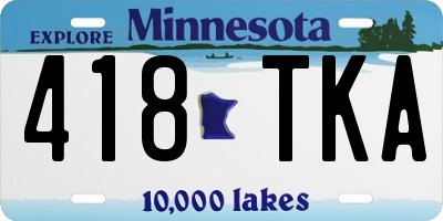MN license plate 418TKA