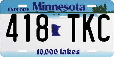 MN license plate 418TKC