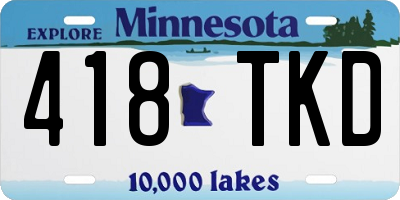 MN license plate 418TKD