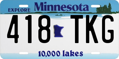 MN license plate 418TKG