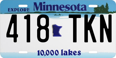 MN license plate 418TKN