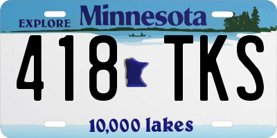 MN license plate 418TKS