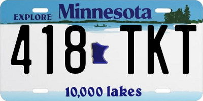 MN license plate 418TKT