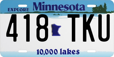 MN license plate 418TKU