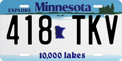 MN license plate 418TKV