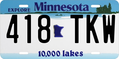 MN license plate 418TKW