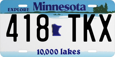 MN license plate 418TKX
