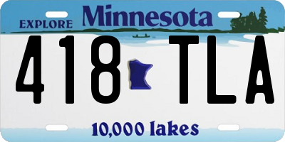MN license plate 418TLA