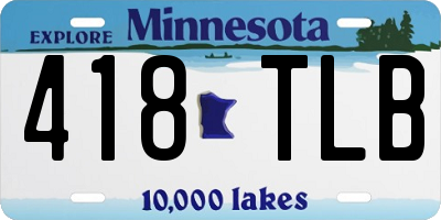 MN license plate 418TLB