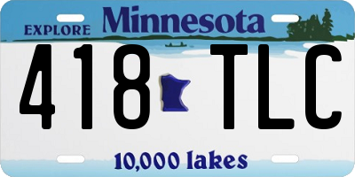 MN license plate 418TLC