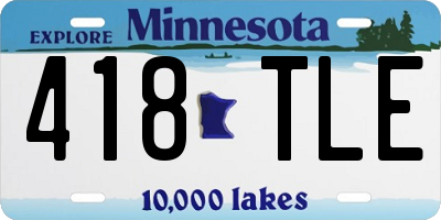 MN license plate 418TLE