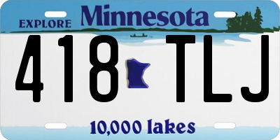 MN license plate 418TLJ