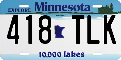 MN license plate 418TLK