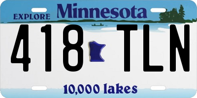 MN license plate 418TLN