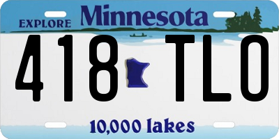 MN license plate 418TLO