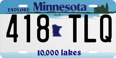 MN license plate 418TLQ