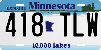 MN license plate 418TLW