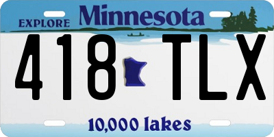 MN license plate 418TLX