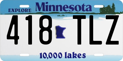 MN license plate 418TLZ