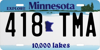 MN license plate 418TMA