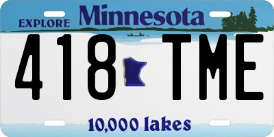 MN license plate 418TME