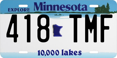 MN license plate 418TMF