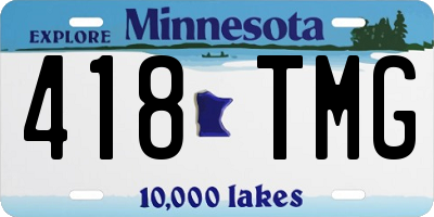 MN license plate 418TMG