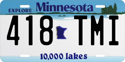 MN license plate 418TMI
