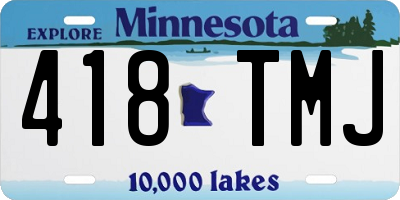 MN license plate 418TMJ