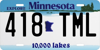 MN license plate 418TML