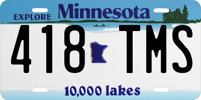 MN license plate 418TMS