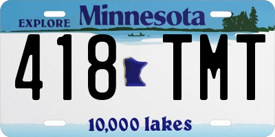 MN license plate 418TMT