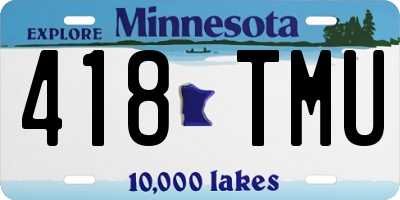 MN license plate 418TMU