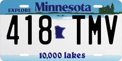 MN license plate 418TMV