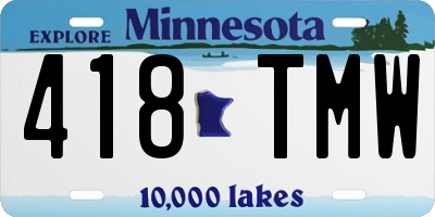 MN license plate 418TMW