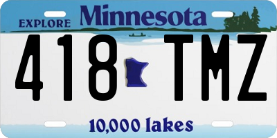 MN license plate 418TMZ
