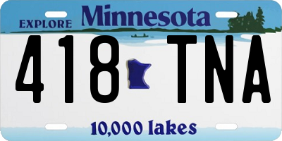 MN license plate 418TNA