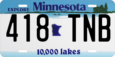 MN license plate 418TNB