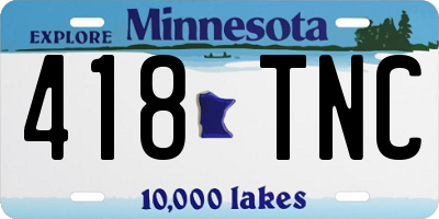 MN license plate 418TNC
