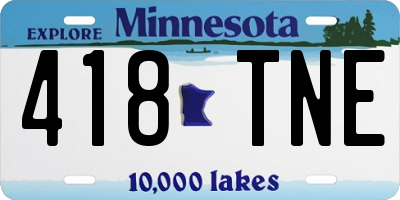 MN license plate 418TNE