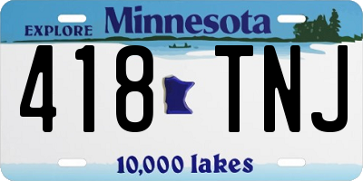 MN license plate 418TNJ