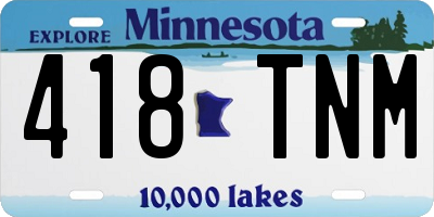 MN license plate 418TNM