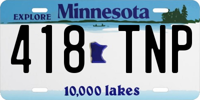 MN license plate 418TNP