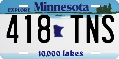 MN license plate 418TNS